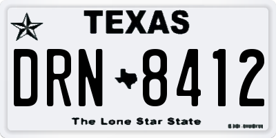 TX license plate DRN8412