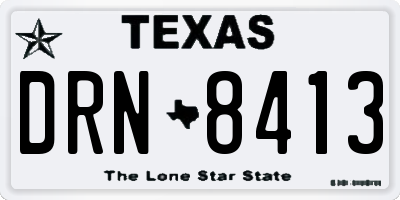 TX license plate DRN8413