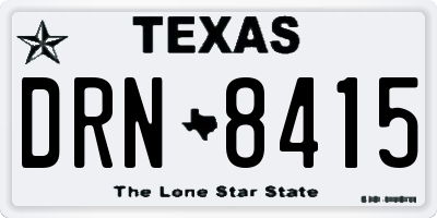 TX license plate DRN8415