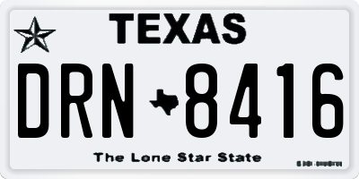 TX license plate DRN8416