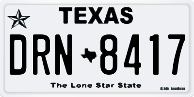 TX license plate DRN8417