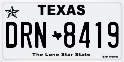 TX license plate DRN8419