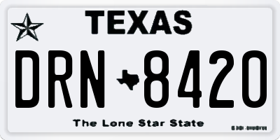 TX license plate DRN8420
