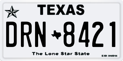 TX license plate DRN8421