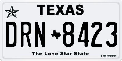 TX license plate DRN8423