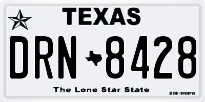 TX license plate DRN8428