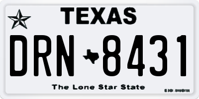 TX license plate DRN8431