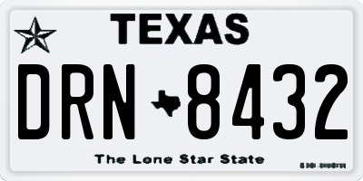 TX license plate DRN8432