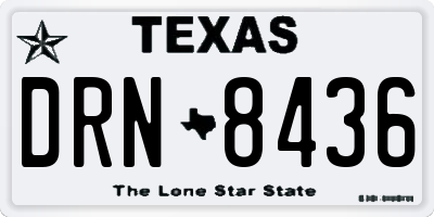 TX license plate DRN8436