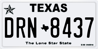 TX license plate DRN8437