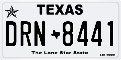 TX license plate DRN8441