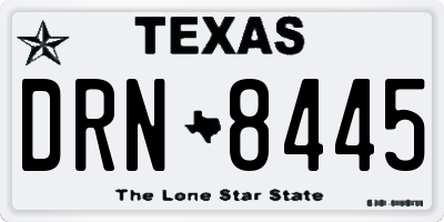 TX license plate DRN8445