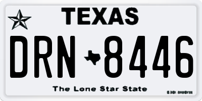 TX license plate DRN8446