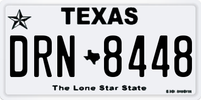 TX license plate DRN8448