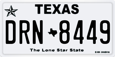 TX license plate DRN8449