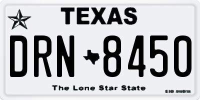 TX license plate DRN8450
