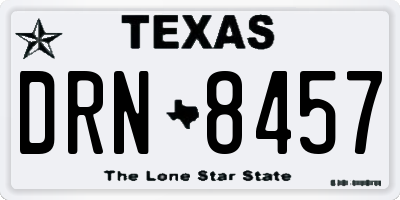 TX license plate DRN8457
