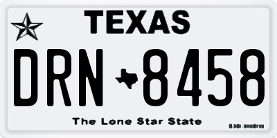 TX license plate DRN8458