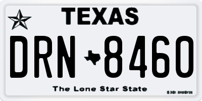 TX license plate DRN8460