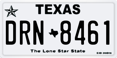 TX license plate DRN8461