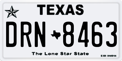 TX license plate DRN8463