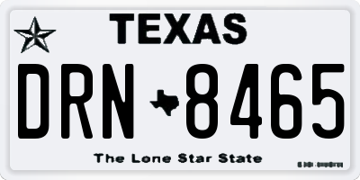 TX license plate DRN8465