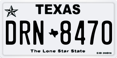 TX license plate DRN8470