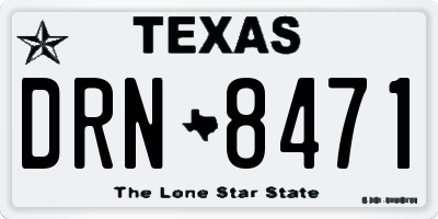 TX license plate DRN8471