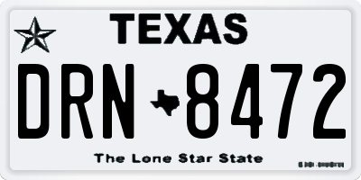 TX license plate DRN8472