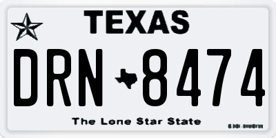 TX license plate DRN8474