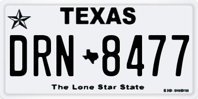 TX license plate DRN8477