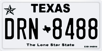 TX license plate DRN8488