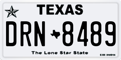 TX license plate DRN8489