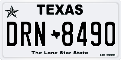 TX license plate DRN8490