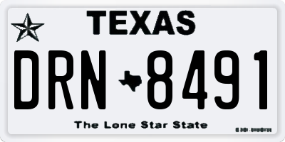 TX license plate DRN8491