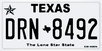 TX license plate DRN8492