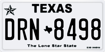TX license plate DRN8498