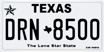 TX license plate DRN8500