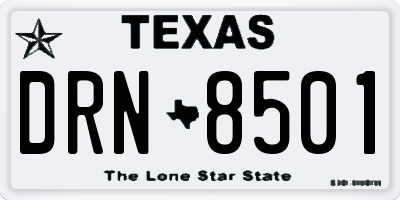 TX license plate DRN8501