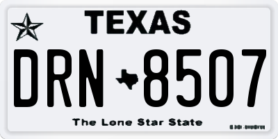 TX license plate DRN8507