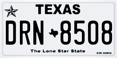 TX license plate DRN8508