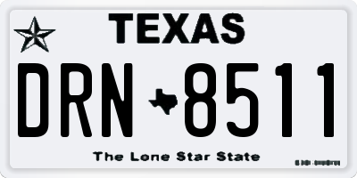 TX license plate DRN8511