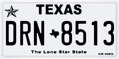 TX license plate DRN8513