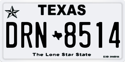 TX license plate DRN8514