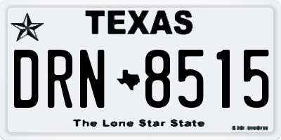 TX license plate DRN8515