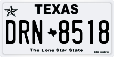 TX license plate DRN8518
