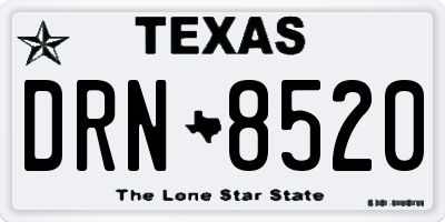 TX license plate DRN8520