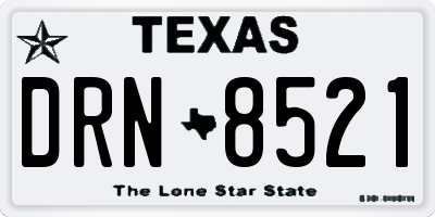 TX license plate DRN8521