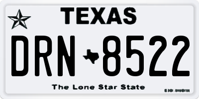 TX license plate DRN8522