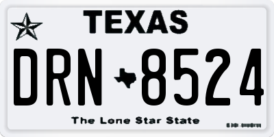 TX license plate DRN8524